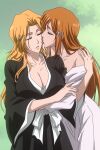 2_girls ai_generated bleach inoue_orihime kissing matsumoto_rangiku orange_hair orihime_inoue rangiku_matsumoto stable_diffusion veilshadow yuri