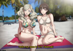 2_girls accelart alluring ann_takamaki athletic_female bare_legs barefoot beach big_breasts bikini blonde_hair blue_eyes brown_hair calf_muscles camera english_text feet female-abs female_only fit_female introduction light-skinned_female making_a_porno makoto_niijima medium_breasts medium_hair midriff multiple_girls open_mouth outside persona persona_5 recording red_eyes short_hair smile swimsuit text thick_thighs thighs twin_tails