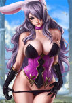  1girl 1girl 1girl alluring big_breasts big_breasts bunny_ears bunny_girl camilla_(fire_emblem) camilla_(spring)_(fire_emblem) cleavage corset dandon_fuga female_only fire_emblem fire_emblem_fates fire_emblem_heroes panties pinup sideboob 