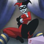 batman:_the_animated_series batman_(series) blue_eyes coolerinker dc_comics dc_comics harley_quinn harley_quinn_(classic) inker_comics inkershike looking_at_viewer medium_breasts thick_thighs wide_hips wide_thighs