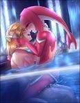 after_anal after_cum after_kiss after_sex after_vaginal aftersex anus anus_juice breath breath_of_the_wild cum_inside link mipha nintendo nipples nude semen the_legend_of_zelda water