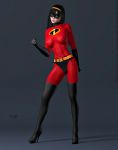 3d aged_up big_breasts black_hair disney domino_mask handjob_gesture high_heels nipples_visible_through_clothing paulsuttonart the_incredibles violet_parr