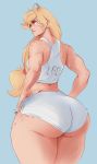 applejack ass friendship_is_magic huge_ass humanized my_little_pony scar short_shorts shorts solo solo_female sundown tanktop