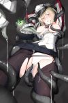 1_girl 1girl blonde blonde_hair breasts enemy_naval_mine_(kantai_collection) exposed_breasts female graf_zeppelin_(kantai_collection) imminent_rape imminent_sex imminent_tentacle_rape kantai_collection molestation pallad panties pantyhose partially_clothed skirt skirt_lift tentacle tentacle_around_leg tentacles_under_clothes torn_clothes torn_pantyhose touching_breasts upskirt white_panties