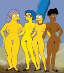  bernice_hibbert homerjysimpson luann_van_houten marge_simpson sarah_wiggum the_simpsons yellow_skin 