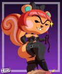 animal_crossing anthro dominatrix furry hazel_(animal_crossing) jackintaro penis squirrel whip