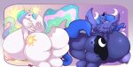 2015 areola ass big_ass big_breasts breasts equine erect_nipples female friendship_is_magic horn huge_ass huge_breasts hyper hyper_breasts jaeh mammal my_little_pony nipples nude overweight princess_celestia princess_luna pussy winged_unicorn wings