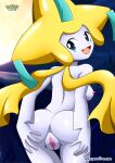  1girl ass bbmbbf blue_eyes breasts female female_only female_pokemon hands_on_ass hands_on_own_ass jirachi nintendo nude palcomix pokemon pokepornlive pussy standing 