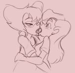 2_girls disney french_kiss goof_troop incest kissing monochrome mother_&_daughter peg_pete pistol_pete saliva ungulatr yuri