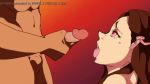 1boy 1girl animated brown_hair dark-skinned_male gif handjob hetero imminent_cumshot kamado_nezuko kimetsu_no_yaiba looking_at_penis masturbation open_mouth purple_eyes tongue_out uncensored