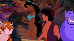 1girl abs abu_(aladdin) aladdin aladdin_(series) alluring animals before_swimming bikini disney female_abs genie_(aladdin) iago jannilove jungle lake magic_carpet multiple_boys princess_jasmine rajah