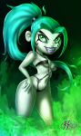  14-bis artist_logo artist_signature bikini breasts danny_phantom ember_mclain fire ghost ghost_girl looking_at_viewer 