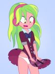 1girl clothed equestria_girls female female_only friendship_is_magic headphones lemon_zest long_hair my_little_pony older older_female panties school_uniform skirt skirt_lift solo standing wind_lift young_adult young_adult_female young_adult_woman