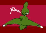  1-upclock 1boy 2021 anthro anus ass barely_visible_anus big_ass black_pupils braces brown_eyes claws clitoris fangs flexible genitals green_body green_pussy green_scales high_res jay_(1-upclock) larvitar looking_at_viewer male nintendo one_eye_closed pearl_anklet pink_background pok&eacute;mon_(species) pokemon pokemon_(species) pupils pussy scales scalie simple_background splits spread_legs spreading thick_thighs toe_claws video_games white_claws 