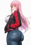  1girl 1girl ai ai_generated ass bubble_ass bubble_butt curvy denim denim_clothing denim_jeans earring earrings fat_ass female_focus female_only from_side hand_in_pocket hololive hololive_english huge_ass jacket jeans long_hair looking_at_viewer mori_calliope open_jacket pawg pink_eyes pink_hair qos qos_clothing queen_of_spades queen_of_spades_earrings queen_of_spades_symbol raceplay shikicum69 shirt simple_background smile smirk smirking smirking_at_viewer snowbunny thick_ass virtual_youtuber vtuber vtuberfanart white_background 