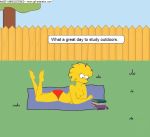  homerjysimpson lisa_simpson ned_flanders outside the_simpsons yellow_skin 