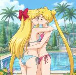  2_girls adult_swim alluring bare_legs bikini bishoujo_senshi_sailor_moon bishoujo_senshi_sailor_moon_r bishoujo_senshi_sailor_moon_r_the_movie bishoujo_senshi_sailor_moon_s bishoujo_senshi_sailor_moon_s_the_movie bishoujo_senshi_sailor_moon_supers bishoujo_senshi_sailor_moon_supers_the_movie blonde_hair cleavage closed_eyes kissing medium_breasts minako_aino nadaoriginal swimming_pool toei_animation toonami usagi_tsukino viz_media yuri 