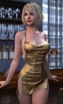  1girl 1girl 3d 3d_model 3d_render akanesarts arm_support ashley_graham ashley_graham_(ella_freya) bar big_breasts blonde_hair blurry_background breasts capcom cleavage clothed clothing curvaceous curvy curvy_figure depth_of_field dress green_eyes indoors inside light-skinned_female light_skin lips looking_to_the_side portrait resident_evil resident_evil_4 resident_evil_4_(remake) resident_evil_4_remake sexy sexy_body sexy_breasts short_hair smile solo_focus standing thick_thighs thighs three-quarter_portrait wide_hips yellow_clothing yellow_dress 