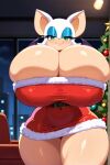  ai_generated big_breasts christmas_outfit furry furry_female mobian_(species) mobian_bat rouge_the_bat sonic_the_hedgehog_(series) tagme 
