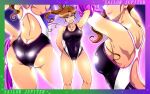  1990s_(style) 1girl adult_swim alluring ass back big_breasts bishoujo_senshi_sailor_moon bishoujo_senshi_sailor_moon_r bishoujo_senshi_sailor_moon_r_the_movie bishoujo_senshi_sailor_moon_s bishoujo_senshi_sailor_moon_s_the_movie bishoujo_senshi_sailor_moon_supers bishoujo_senshi_sailor_moon_supers_the_movie brown_hair butt_crack cowboy_shot dimples_of_venus female_focus free_style gradient_background makoto_kino multiple_views one-piece_bikini ponytail retro_artstyle sailor_jupiter smile standing swimsuit toei_animation toonami upper_body viz_media 