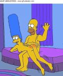  homer_simpson homerjysimpson marge_simpson spanking the_simpsons yellow_skin 