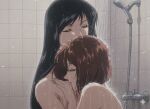  2_girls ajoz439 ajoz439_(artist) bare_shoulders bath bathing bathroom black_hair bob_cut brown_hair closed_eyes closed_mouth couple devil_lady duo female/female female_only fudou_jun hand_up hugging indoors jun_fudou kazumi_takiura lips long_hair love multiple_girls mutual_yuri nude nude_female romantic romantic_couple same-sex_bathing short_hair shower showering standing straight_hair takiura_kazumi upper_body water wet wet_body wet_hair yuri 