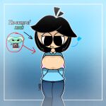 1girl aira_(mochimochz) breasts female_only mint_fur moch_(sprunki) mochimochz mouse_ears mouse_girl mouse_tail nipples text