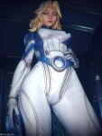 1girl 1girls 3d blonde_female blonde_hair cameltoe checkpik clothed clothed_female fully_clothed invisible_woman invisible_woman_(marvel_rivals) looking_at_viewer marvel marvel_comics marvel_rivals pussy sue_storm