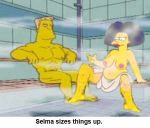  homerjysimpson ranier_wolfcastle sauna selma_bouvier the_simpsons yellow_skin 