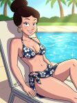 1girl 1girl 2026 ai_generated albert's_wife beach bikini breasts brown_hair chair charles2001 female_only housewife mgm pink_panther_(series) pinup pool sitting skirt valentine's_day