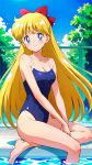  1girl adult_swim alluring bare_legs big_breasts bishoujo_senshi_sailor_moon bishoujo_senshi_sailor_moon_r bishoujo_senshi_sailor_moon_r_the_movie bishoujo_senshi_sailor_moon_s bishoujo_senshi_sailor_moon_s_the_movie bishoujo_senshi_sailor_moon_supers bishoujo_senshi_sailor_moon_supers_the_movie blonde_hair blue_eyes cleavage competition_swimsuit imageroid minako_aino one-piece_bikini school_swimsuit swimming_pool toei_animation toonami viz_media 