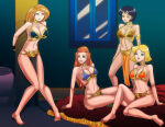 1girl 4girls alex_(totally_spies) alluring arms_behind_back barefoot belly_dancer belly_dancer_outfit big_breasts big_breasts black_hair blonde_hair blue_eyes bondage bound breasts cleavage clover_(totally_spies) collar cosplay crossover disney disney_channel empty_eyes female_only femsub green_eyes harem harem_girl harem_outfit hazel_eyes hypnosis hypnotized imminent_hypnosis kim_possible kimberly_ann_possible latina loincloth long_hair medium_hair mind_control multiple_females multiple_girls orange_hair revealing_clothes sam_(totally_spies) short_hair sitting_on_pillow skimpy_clothes submissive_female totally_spies wadevezecha