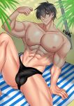 1boy anos_voldigoad beach bulge ks045 ks045art man_boobs maou_gakuin_no_futekigousha muscular the_misfit_of_demon_king_academy thong yaoi yaoi