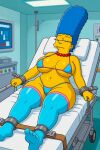  bondage cameltoe huge_breasts marge_simpson micro_bra nipples_visible_through_clothing pussy sleeping stockings the_simpsons thighs thong 