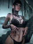 1girl 3d armpit armpits black_nails bra call_of_duty call_of_duty_black_ops_7 checkpik emma_kagan horny lingerie looking_at_viewer thong underwear underwear	 underwear_only