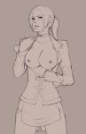 bandai_namco black_and_white breasts clothed fighting_game flashing flashing_breasts hentai-foundry mostly_clothed namco namco_bandai nesoun nina_williams ponytail smile smiling standing tekken thighs video_game_character video_game_franchise
