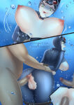 1girl 2boys anus batman_(series) breathplay catwoman censored censored_anus censored_penis censored_pussy dc drowning female heathcliff_(artist) male penis peril pussy selina_kyle sex sexy_punishment suffocation underwater underwater_peril underwater_sex