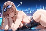 1girl after_sex ai_generated competition_swimsuit cum cum_on_body curvy curvy_female curvy_figure goddess_of_victory:_nikke long_hair night one-piece_swimsuit pool rapi_(nikke) sleeping swimsuit
