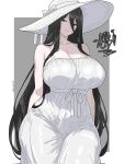  1girl 1girl 2026 big_breasts big_breasts black_hair breasts clothed clothing color colored curvy curvy_figure digital_media_(artwork) drawlab33t female_only fully_clothed ghost_girl grey_background hair hasshaku-sama hat high_res huge_breasts japanese_mythology light-skinned_female light_skin long_hair simple_background tall_female thick_thighs thighs white_background 