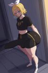 1futa ai_generated ass big_ass booty_shorts breasts erection erection_under_clothes fundoshilover101 futanari huge_ass kagamine_rin tabi_socks vocaloid