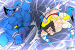 2024 2boys bara beast_(x-men) blush body_hair embarrassed im_hasarath logan_(x-men) male male_only marvel marvel_comics muscular muscular_male mutant_(marvel) paddling penis restrained spanking spanking_machine story_in_description stripped stripped_naked torn_clothes wolverine_(x-men)
