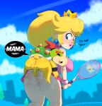 1boy 1girl 1girls age_difference anal anal_penetration anal_sex anthro anthro_male anthro_penetrating anthro_penetrating_human anus ass ass_grab athletic backsack balls ballsack big_ass big_breasts blonde_female blonde_hair blue_eyes bowser_jr. breasts bubble_ass bubble_butt crown cub curvy day dialogue earrings english english_text eyebrows eyelashes female_human female_on_anthro female_penetrated from_behind from_behind_position huge_ass human human_female human_on_anthro human_penetrated incest_play interspecies larger_female larger_human larger_penetrated light-skinned_female light_skin lipstick looking_back male male/female male_anus male_cub male_on_human male_penetrating male_penetrating_female mario_(series) mario_tennis mommy_kink nintendo older_female older_female_and_younger_male older_human older_penetrated outside perching_position pink_lipstick pink_shirt pink_skirt ponytail princess_peach pussy questionable_consent scalie scalie_male sex size_difference smaller_anthro smaller_male smaller_penetrating smaller_penetrating_bigger somescrub speech_bubble sports sweat tennis_racket tennis_uniform testicle text thick thick_ass thick_lips thick_thighs voluptuous voluptuous_female wide_hips wristbands young young_anthro young_male younger_anthro younger_male younger_penetrating younger_penetrating_older