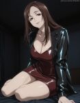  ai_generated bare_thighs big_breasts brown_eyes brown_hair grin huge_breasts huge_thighs jujutsu_kaisen light-skinned_female light_skin long_hair looking_at_viewer lord_of_waifus massive_breasts mature_female milf shoko_ieiri solo_female squatting sweat sweatdrop thick_body thick_female thick_thighs thighs voluptuous voluptuous_female 