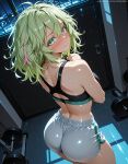  ai_generated back_view backboob bare_thighs big_ass big_ass big_breasts boku_no_hero_academia dolphin_shorts fat_ass gigantic_ass green_eyes green_hair grin huge_breasts huge_thighs light-skinned_female light_skin looking_back lord_of_waifus massive_ass massive_breasts medium_hair multicolored_hair my_hero_academia oiled_body oiled_skin solo_female squatting sweat sweatdrop tank_top thick_body thick_female thick_thighs thighs tooru_hagakure tooru_hagakure_(visible) voluptuous voluptuous_female 