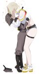 1boy 1girl big_breasts bigger_female breasts clothed clothed_female clothed_male commander_(nikke) elegg_(nikke) erection erection_under_clothes goddess_of_victory:_nikke kiss kissing larger_female light-skinned_female light-skinned_male making_out male mature midriff mommy muscular muscular_female nick7 shorter_male shorter_male/taller_female side_view smaller_male straight taller_female taller_woman thick_thighs thigh_strap thighs