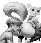1boy 1girl ai_generated anus ass ass_worship beauty_mark big_anus big_ass big_eyes black_and_white butt_sniffing cat dreamworks dulcinea dulcinea_(puss_in_boots) ears_up feline fluffy_tail greyscale high_res human interspecies jacket mammal monochrome netflix nose_to_anus puffy_anus pussy realistic round_ass shrek_(series) sneakers sniffing_ass stockings the_adventures_of_puss_in_boots