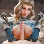 1boy 1girls 2026 2026s 3d 3d_(artwork) between_breasts blonde_female blonde_hair breasts fantastic_four fantastic_four:_first_steps ghost_nipples invisible_woman invisible_woman_(first_steps) invisible_woman_(marvel_rivals) looking_at_viewer marvel marvel_comics marvel_rivals nightcrynsfw paizuri pov sue_storm tagme