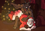 2025 2boys beard christmas christmas_tree krampus male male_only night no_visible_genitalia otk over_the_knee pants_down phillabuster rivalry santa_claus spanking story_at_source