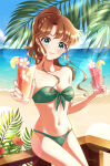  1girl 1girl adult_swim alluring beach bikini bishoujo_senshi_sailor_moon bishoujo_senshi_sailor_moon_r bishoujo_senshi_sailor_moon_r_the_movie bishoujo_senshi_sailor_moon_s bishoujo_senshi_sailor_moon_s_the_movie bishoujo_senshi_sailor_moon_supers bishoujo_senshi_sailor_moon_supers_the_movie blue_sky brown_hair cleavage cloud day drink foreshortening front-tie_bikini_top front-tie_top green_eyes high_res horizon long_hair makoto_kino medium_breasts ocean outside ponytail railing sidelocks sky smile strapless strapless_bikini swimsuit toei_animation toonami tsumagari_yuki viz_media 