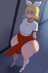  1futa ai_generated ass big_ass booty_shorts breasts buruma erection erection_under_clothes fundoshilover101 futanari huge_ass kagamine_rin tabi_socks vocaloid 